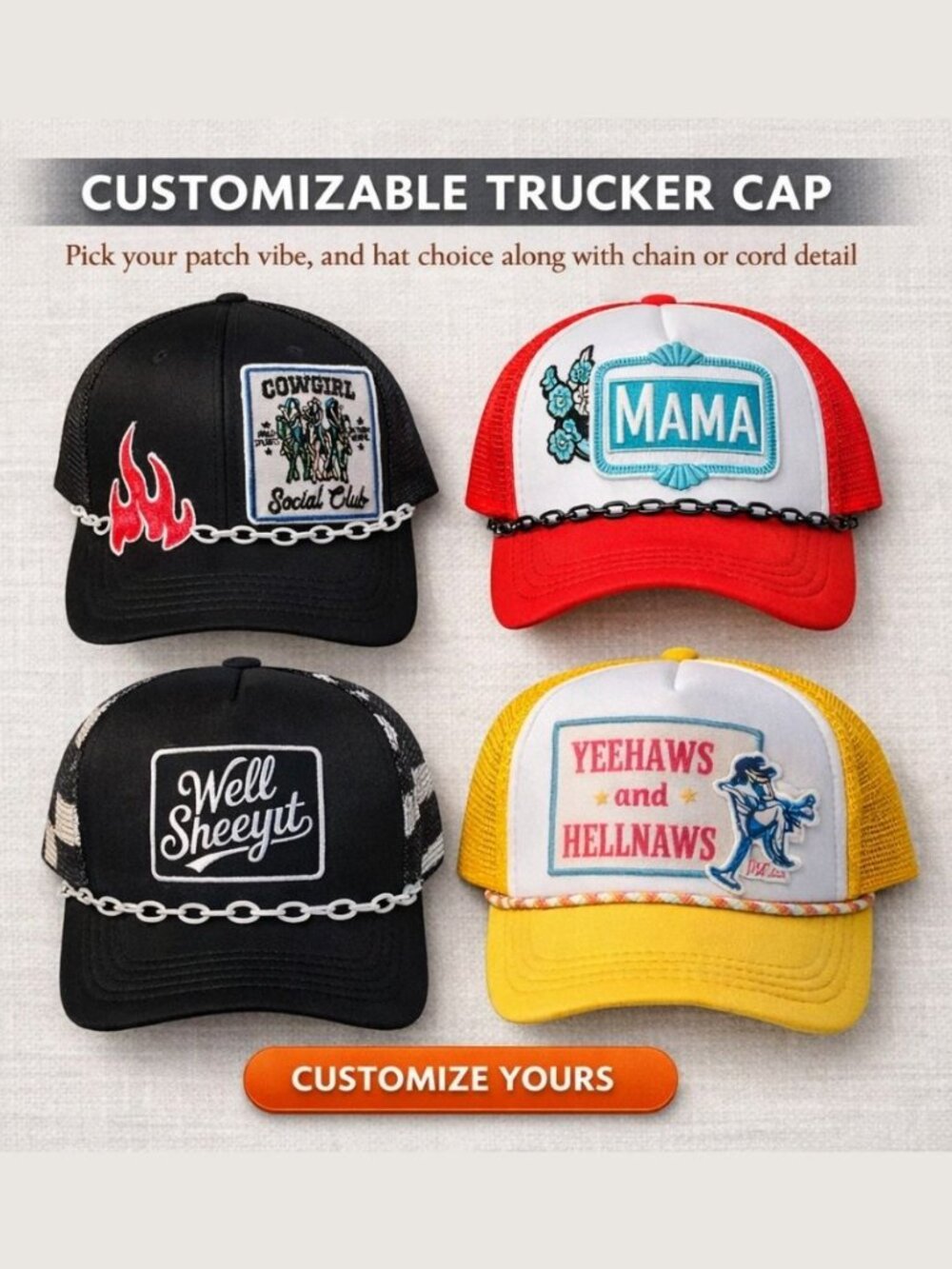 CUSTOMIZABLE | Desert Darling | Vintage Trucker Snap back Hats | Western| New